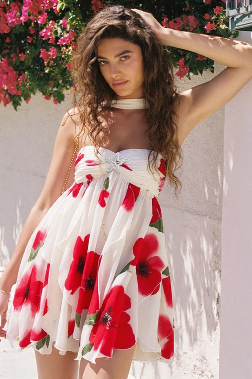 Aonika - Mini Abito In Chiffon Floreale - Image 3