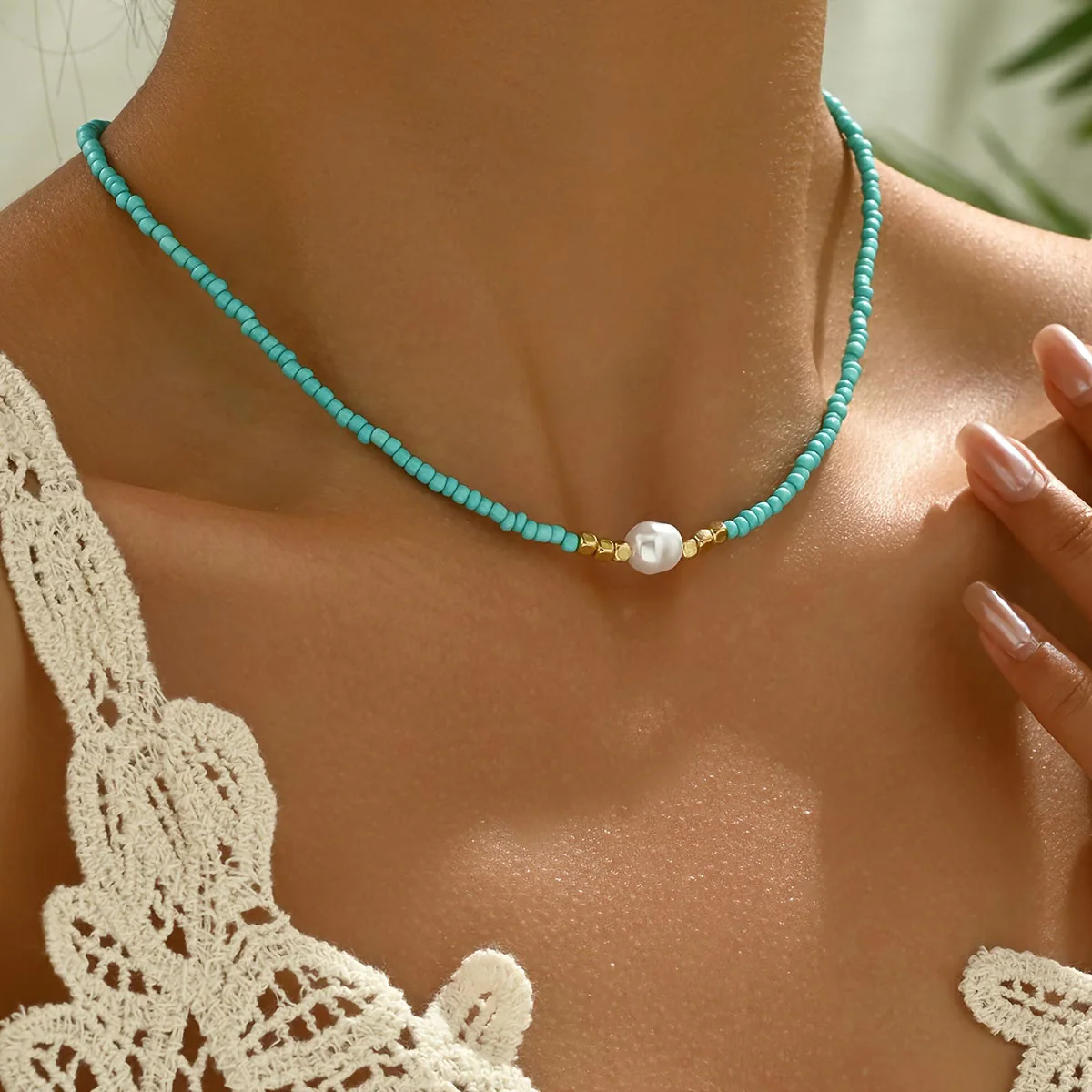 Araya - Collana Con Turchese E Perla - Image 2