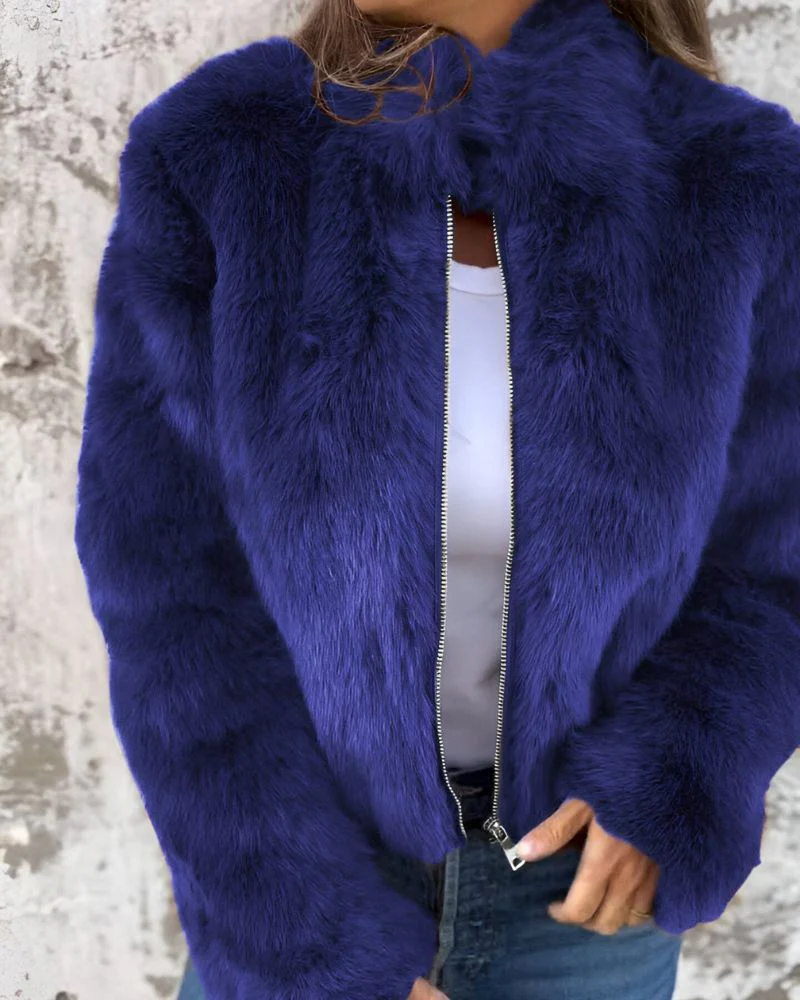 Arbel - Elegante Giacca Con Collo Alto in Pelliccia - Image 5