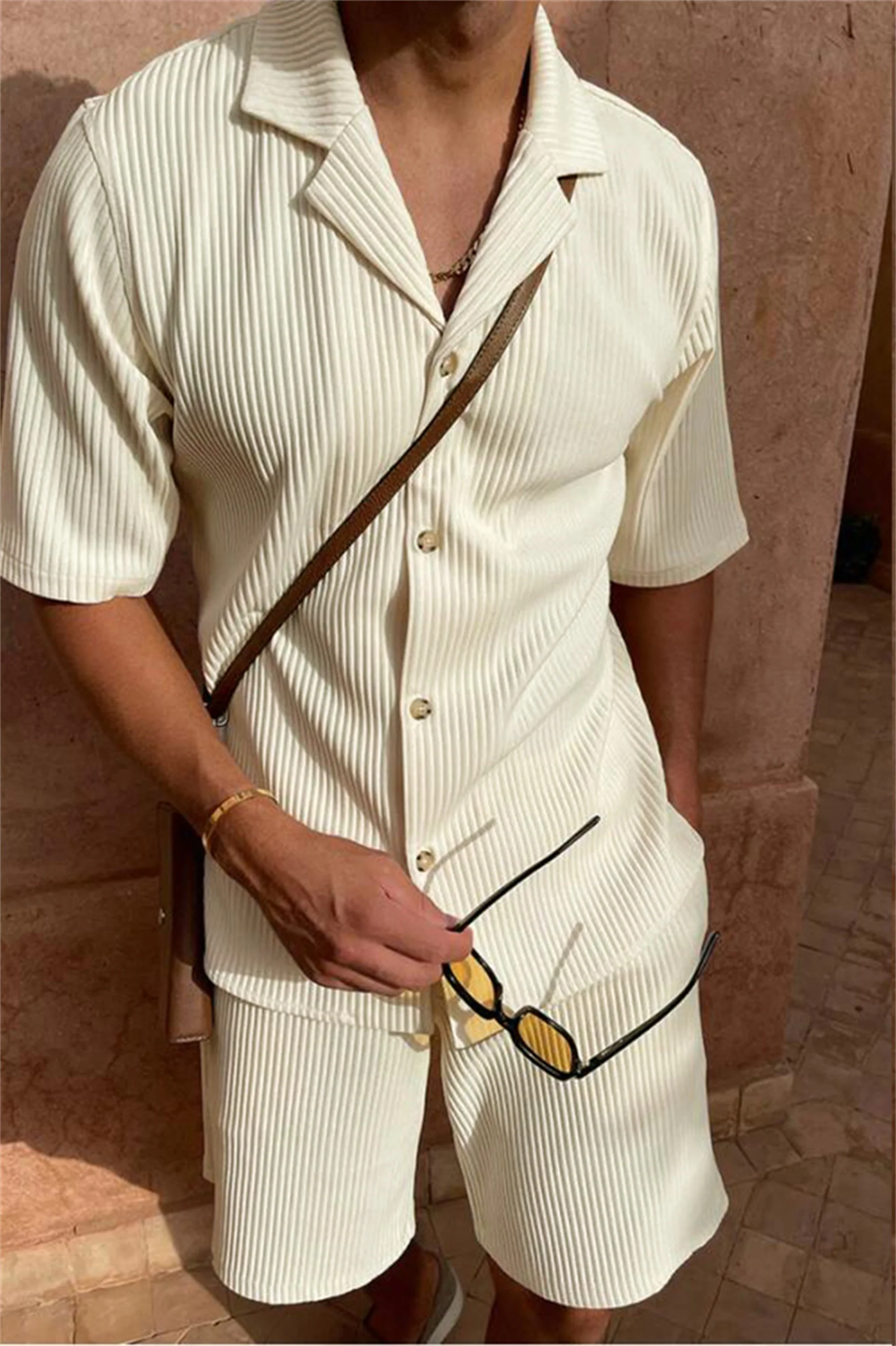 Ardian - Settato Camicia E Pantaloncini A Maniche Corte In Velluto A Coste - Image 6