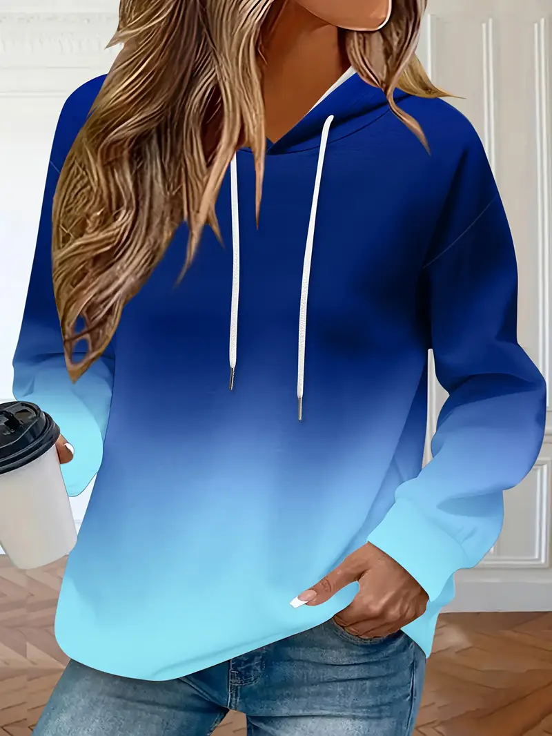 Areeqa - Felpa Con Cappuccio e Coulisse Con Sfumature Di Colore