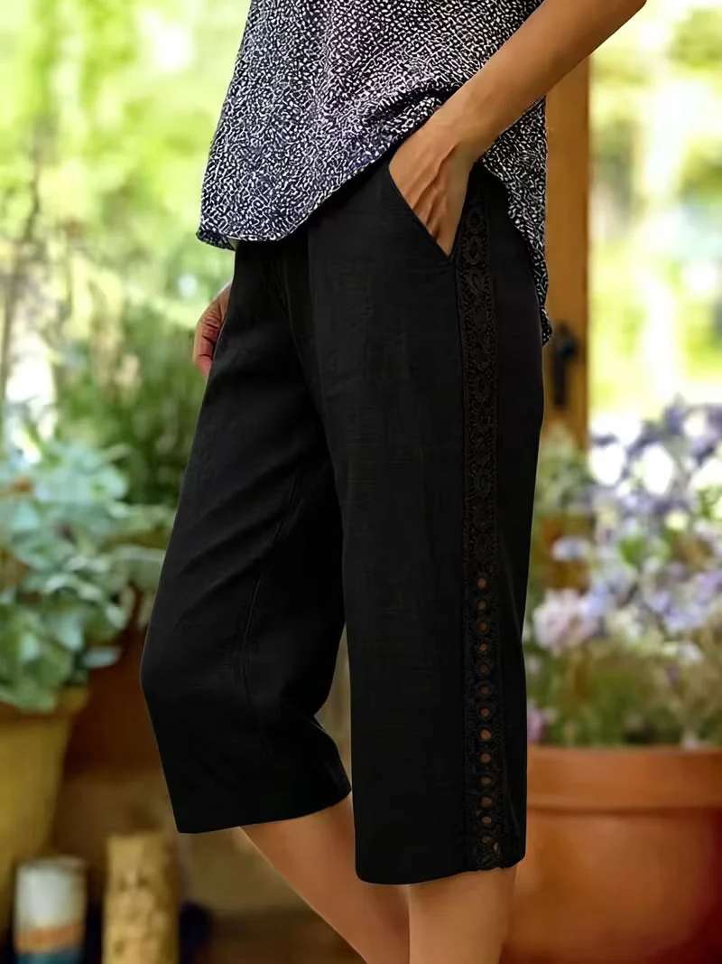 Arnisa - Comodi Pantaloni Estivi Con Tasche Laterali in Pizzo - Image 3