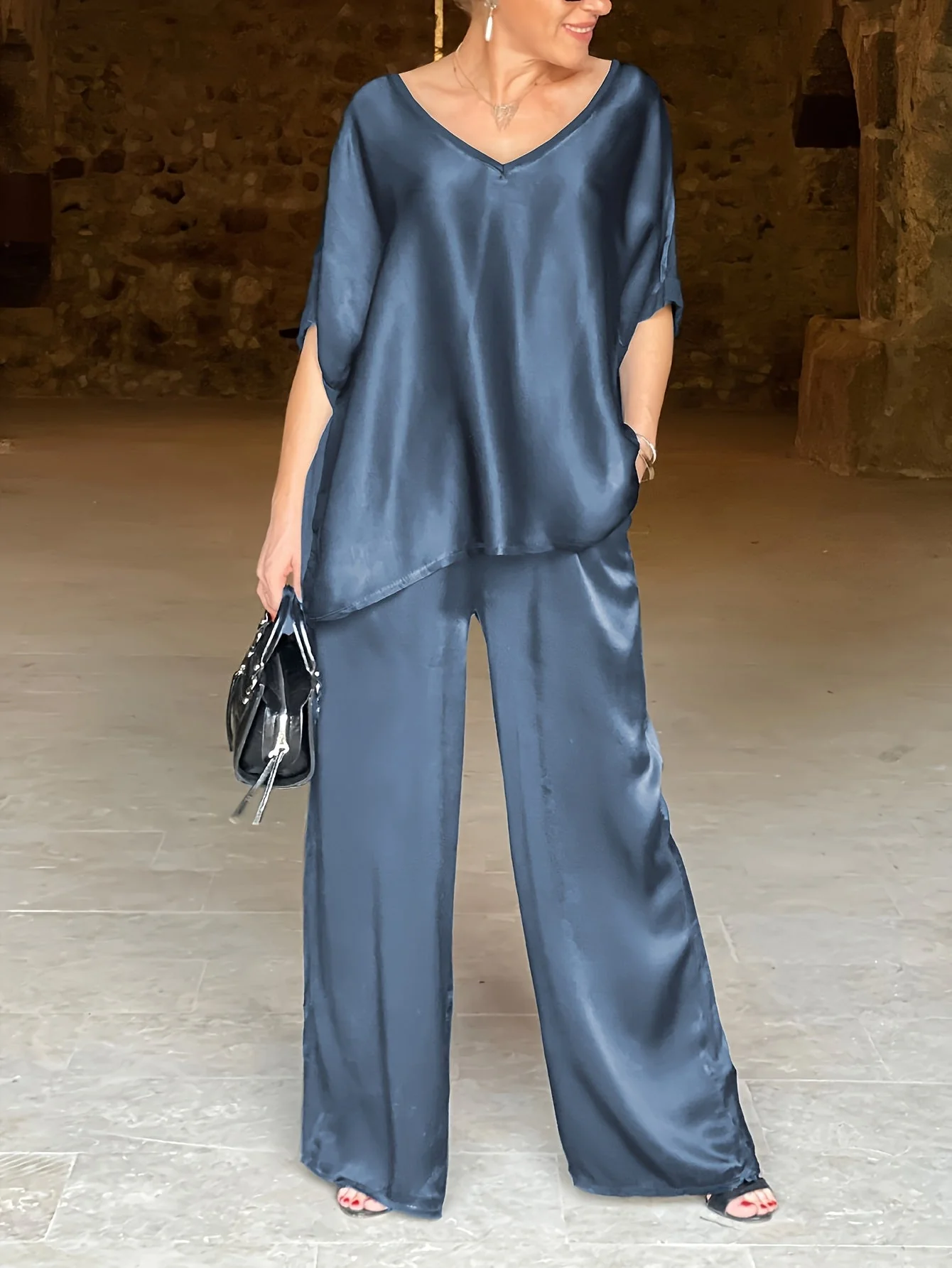 Ashlee - Elegante Completo A Due Pezzi Con Maniche Corte - Image 24