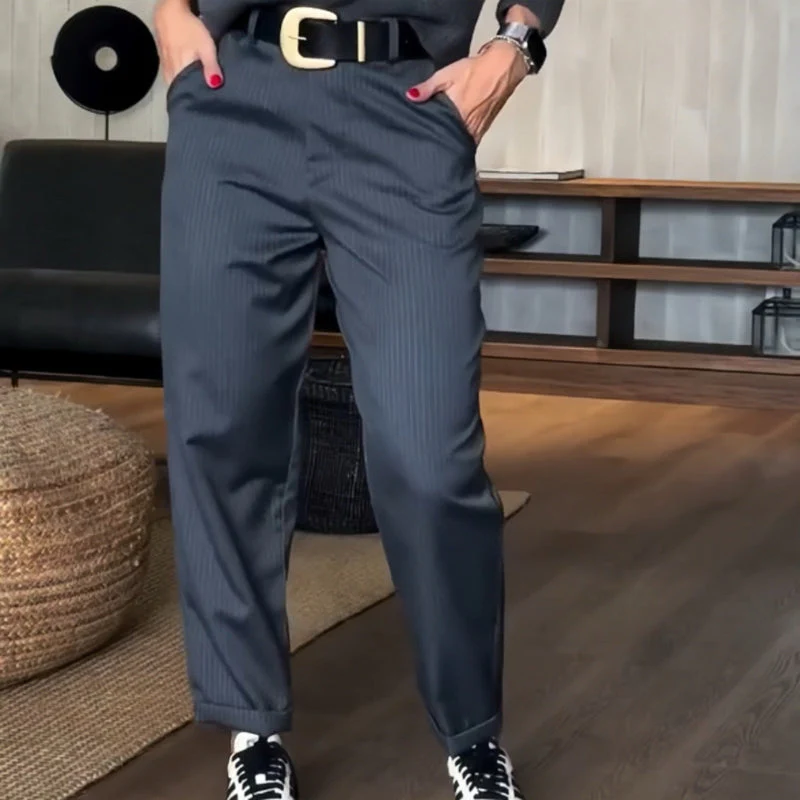 Asuman - Pantaloni Casual Dritti a Vita Alta - Image 2