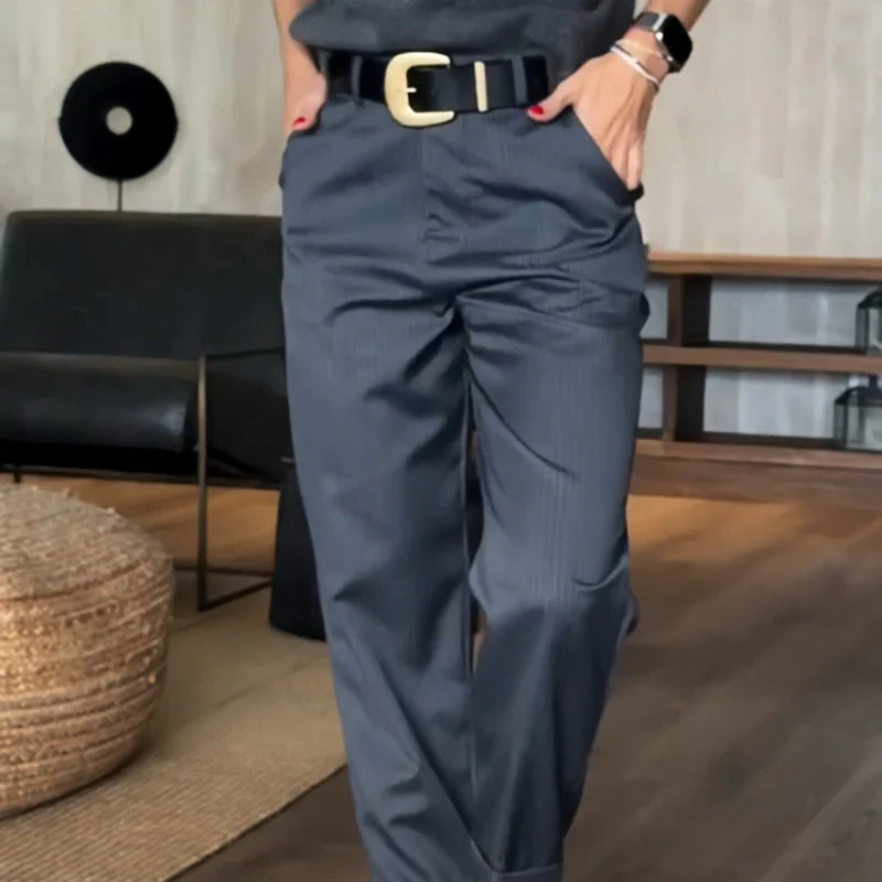 Asuman - Pantaloni Casual Dritti a Vita Alta - Image 3
