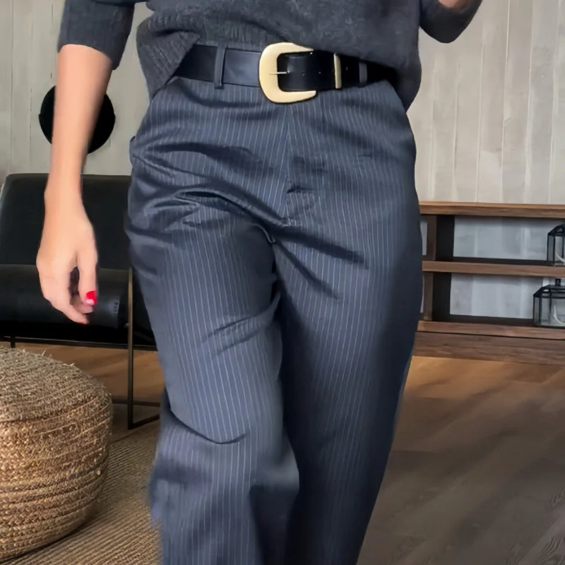 Asuman - Pantaloni Casual Dritti a Vita Alta - Image 4