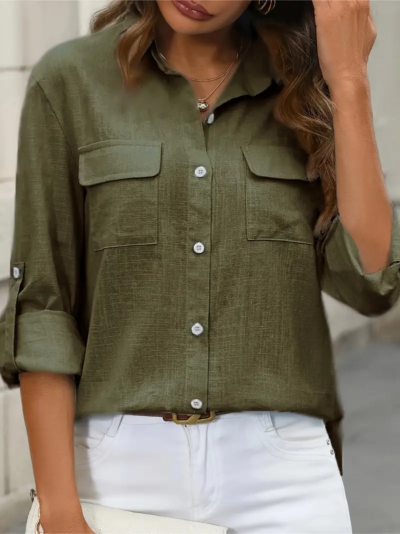 Athena - Camicia In Cotone Con Tasche Frontali - Image 12