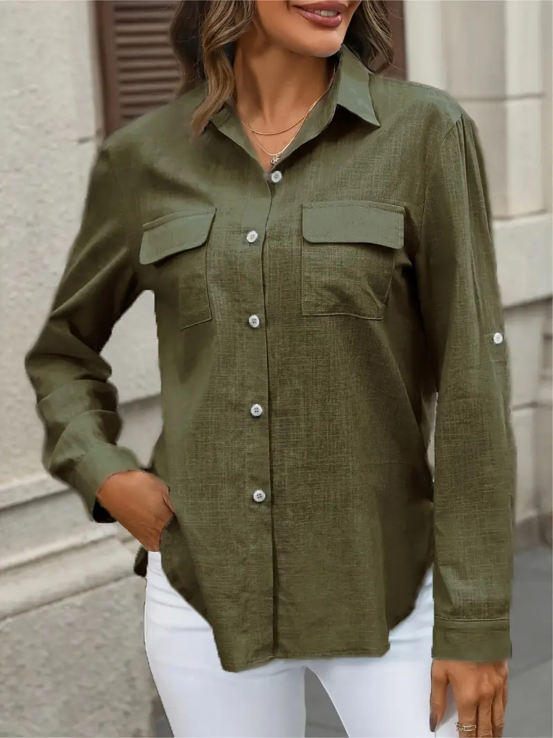 Athena - Camicia In Cotone Con Tasche Frontali - Image 13