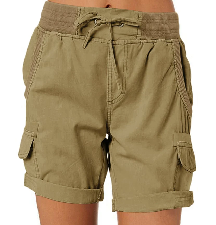 Audria - Pantaloncini Cargo a Vita Alta Con Coulisse e Tasche Cargo - Image 5