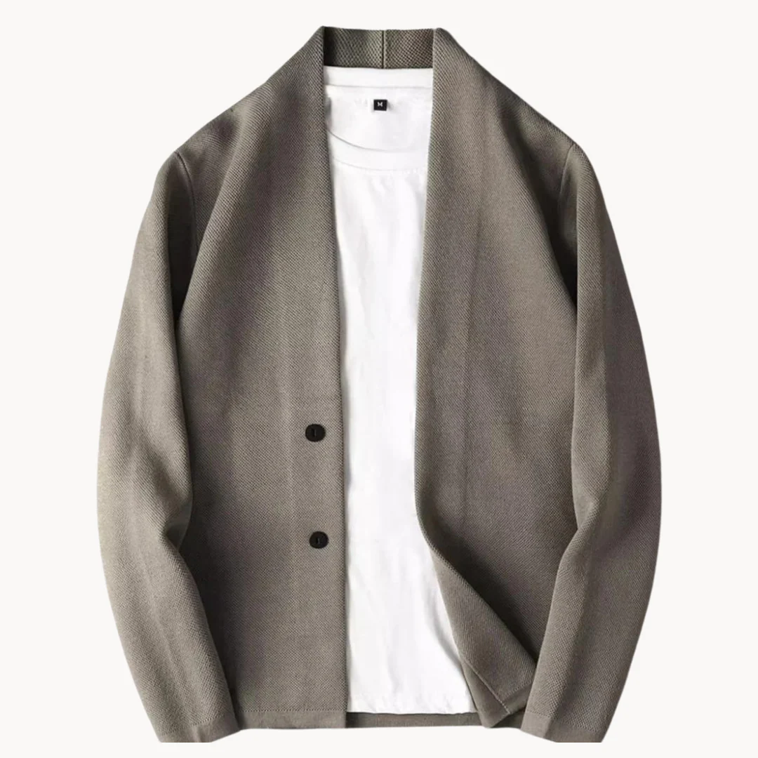 Aureliano - Cardigan Casual In Lana Lavorato a Maglia