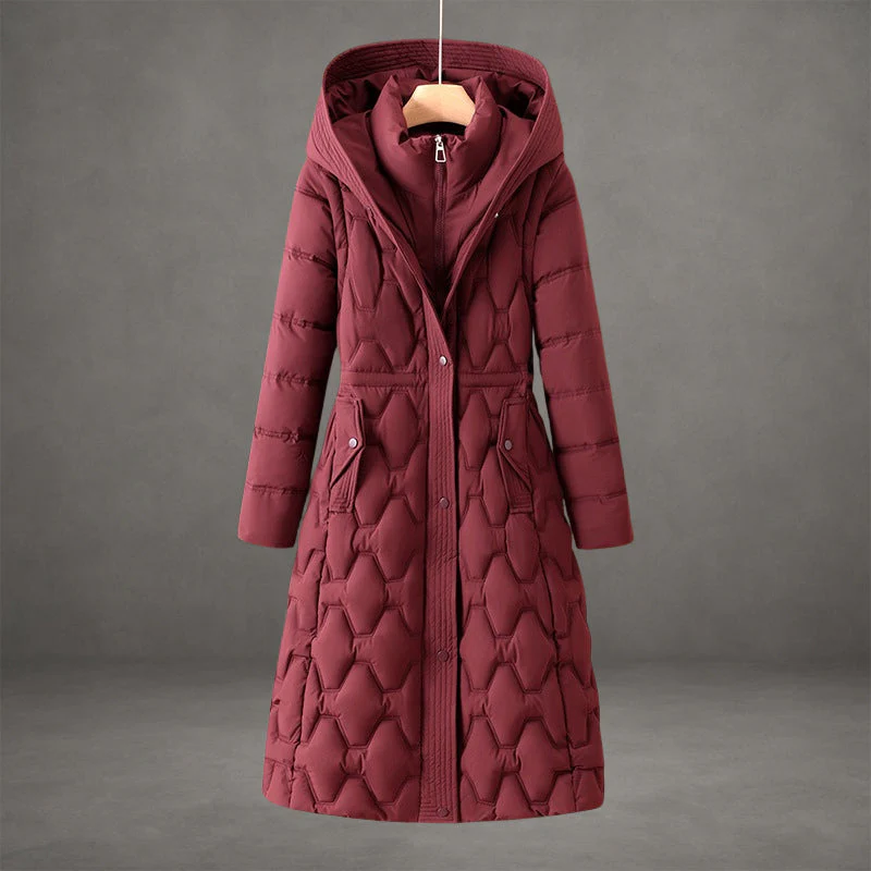 Avishag - Cappotto Lungo Imbottito Con Cappuccio