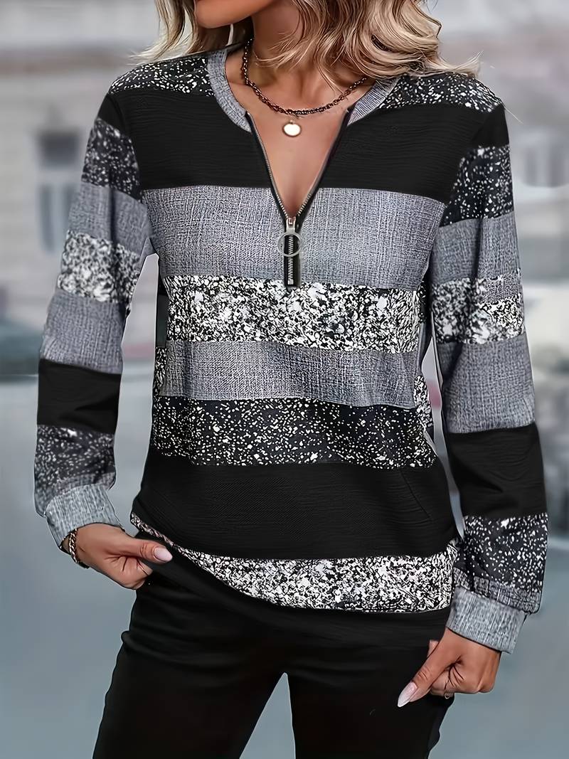 Avital - Maglione Casual a Righe Con Cerniera - Image 7