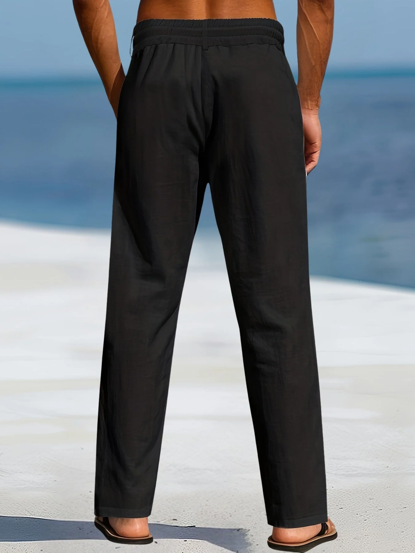 Aznar - Casual Lino Elastico Pantaloni - Image 16