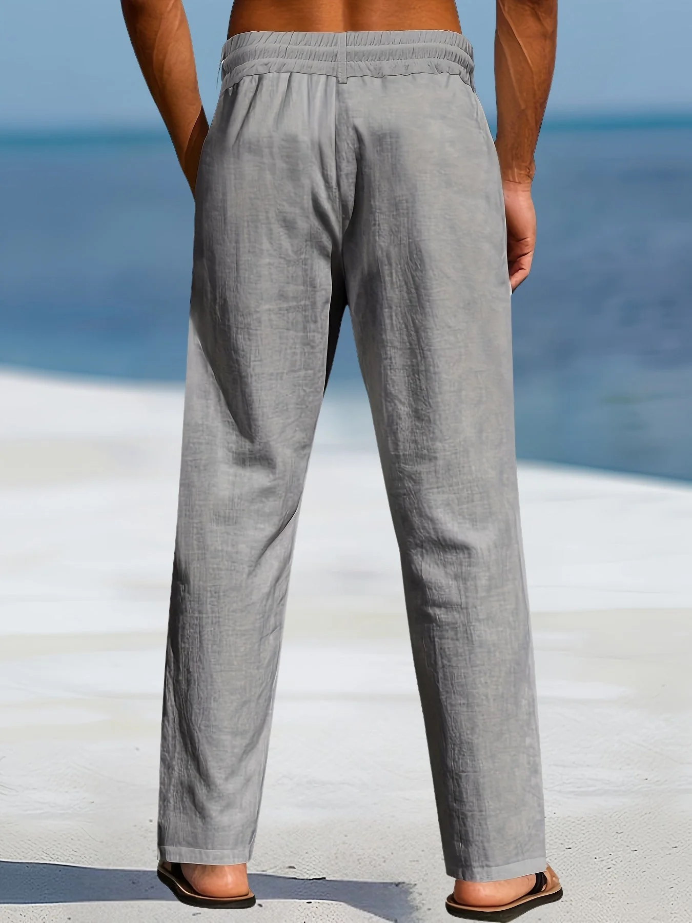 Aznar - Casual Lino Elastico Pantaloni - Image 18
