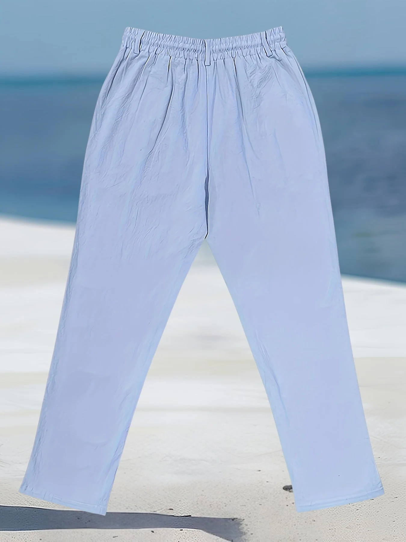 Aznar - Casual Lino Elastico Pantaloni - Image 20