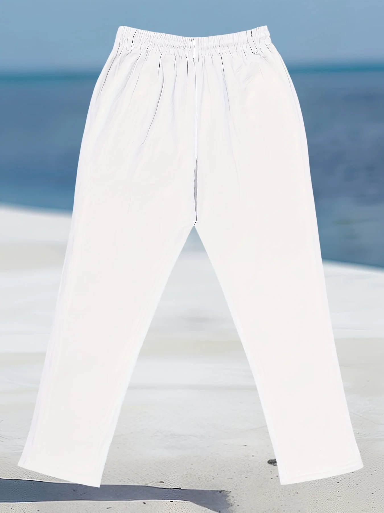 Aznar - Casual Lino Elastico Pantaloni - Image 22