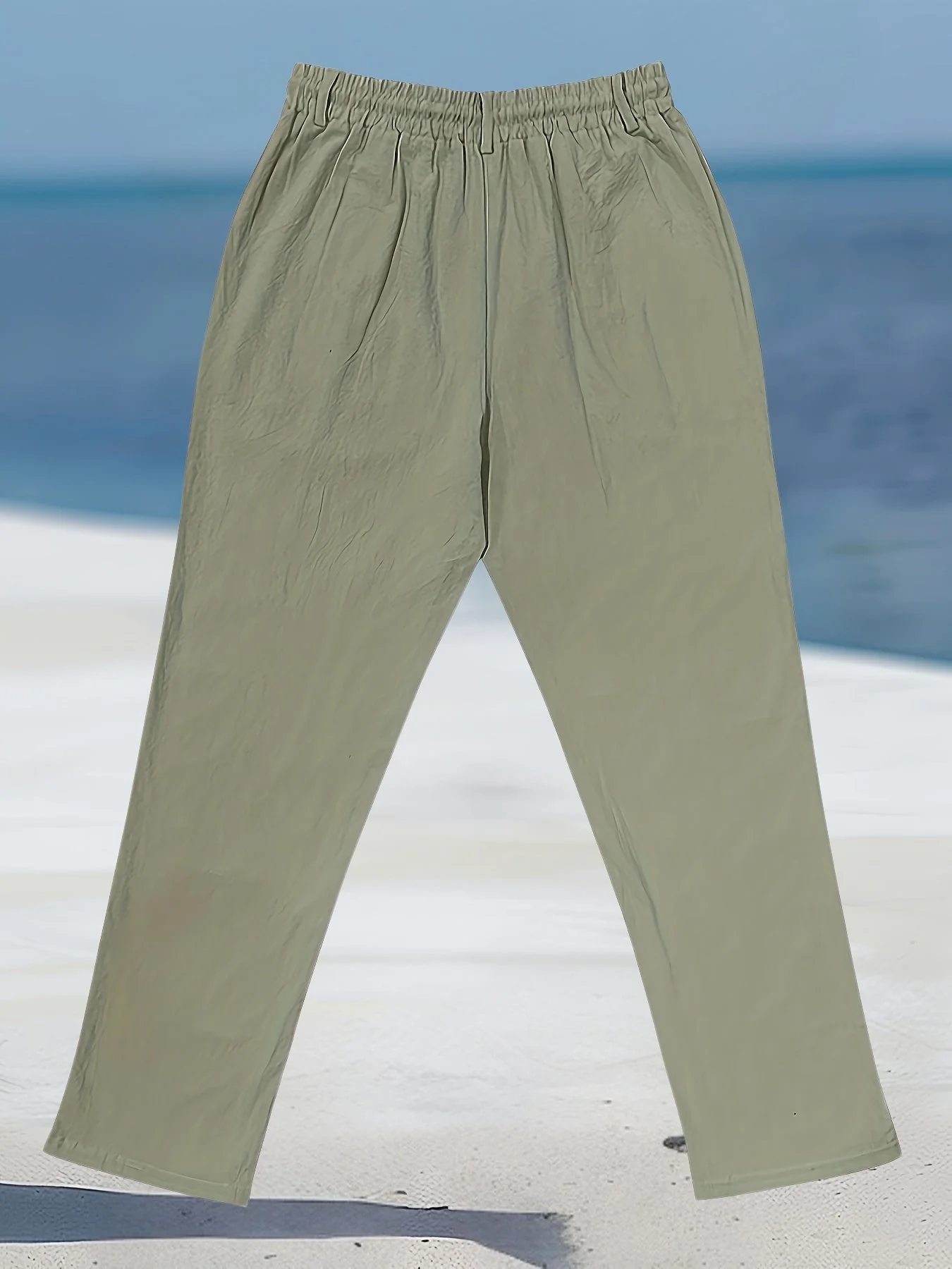 Aznar - Casual Lino Elastico Pantaloni - Image 25