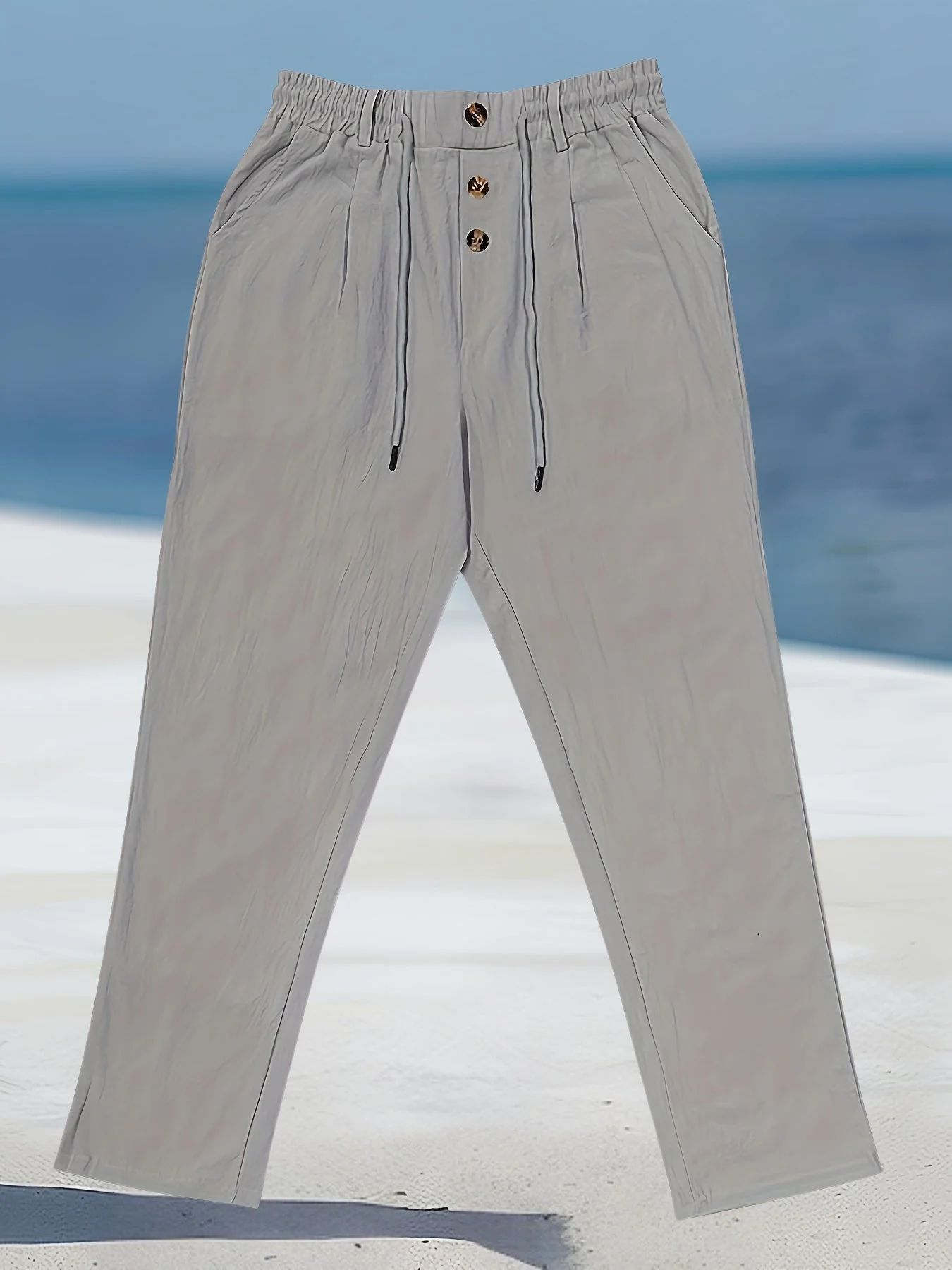 Aznar - Casual Lino Elastico Pantaloni - Image 28