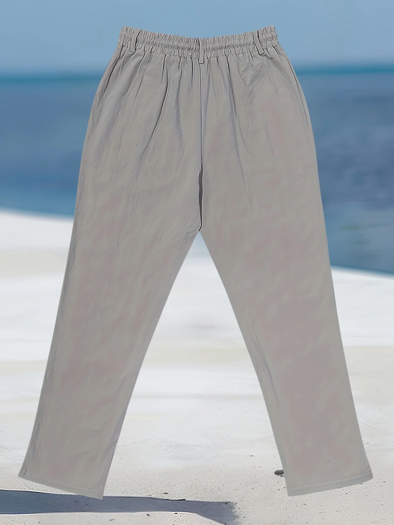 Aznar - Casual Lino Elastico Pantaloni - Image 29