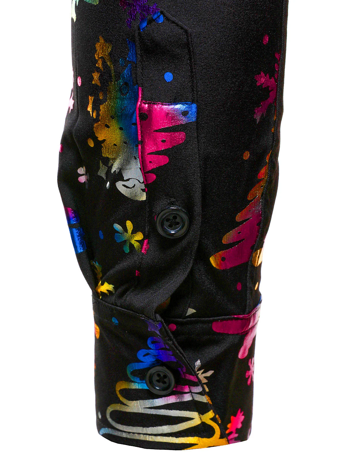 Barrett - Camicia da uomo nera a Maniche Lunghe, Vestibilità Regolare, con Stampa Natalizia Dorata - Image 6