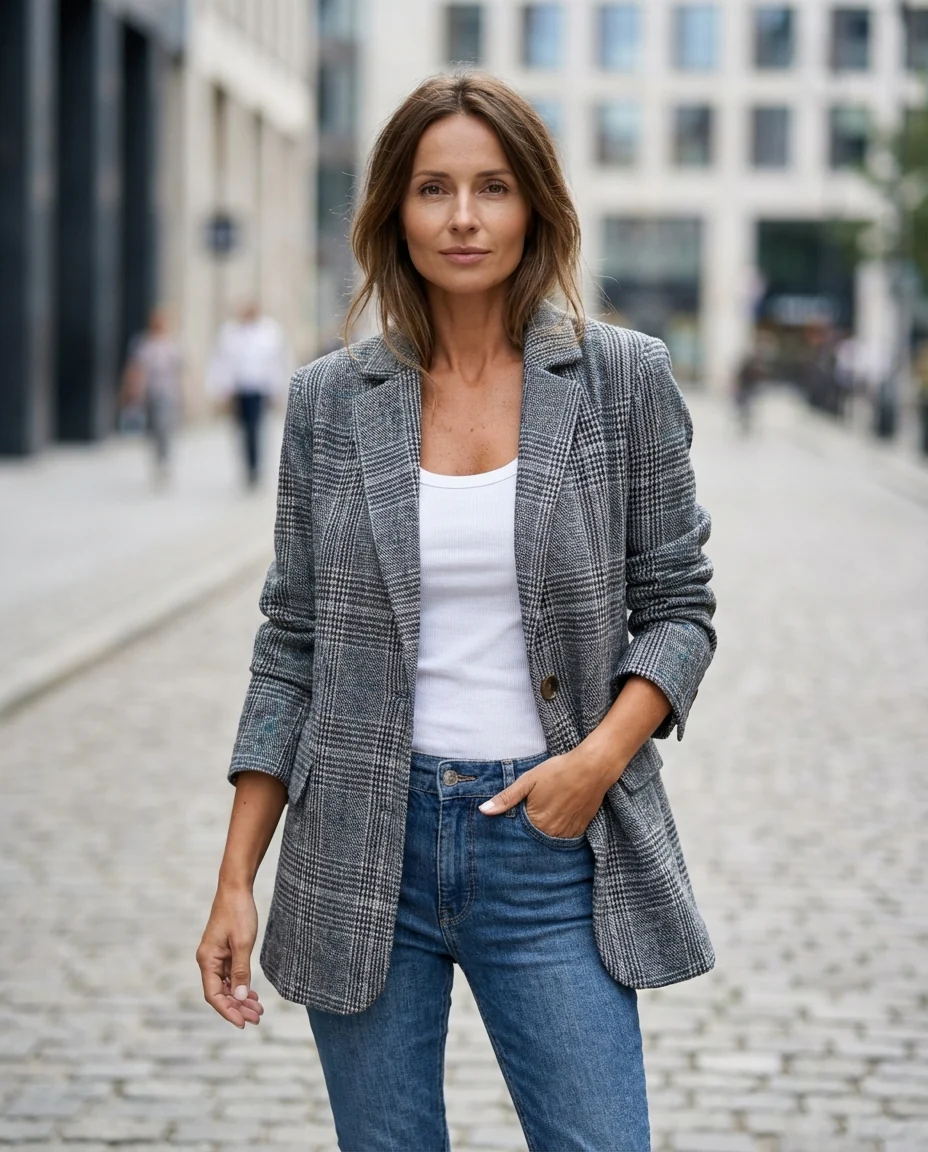Basia - Elegante Blazer Invernale a Quadri - Image 7