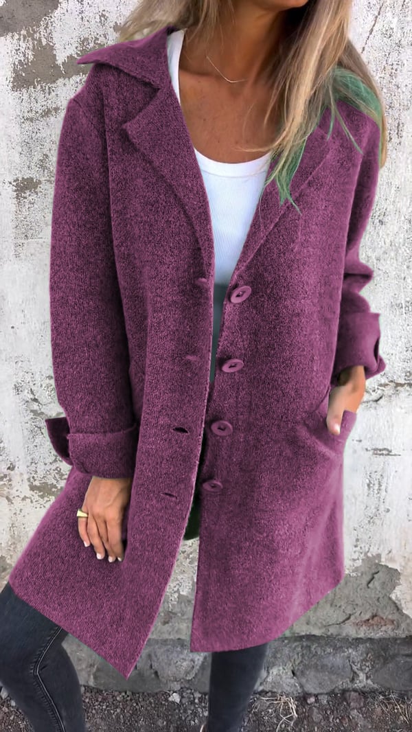 Baylea - Cappotto Casual Monopetto con Revers in Lana - Image 11