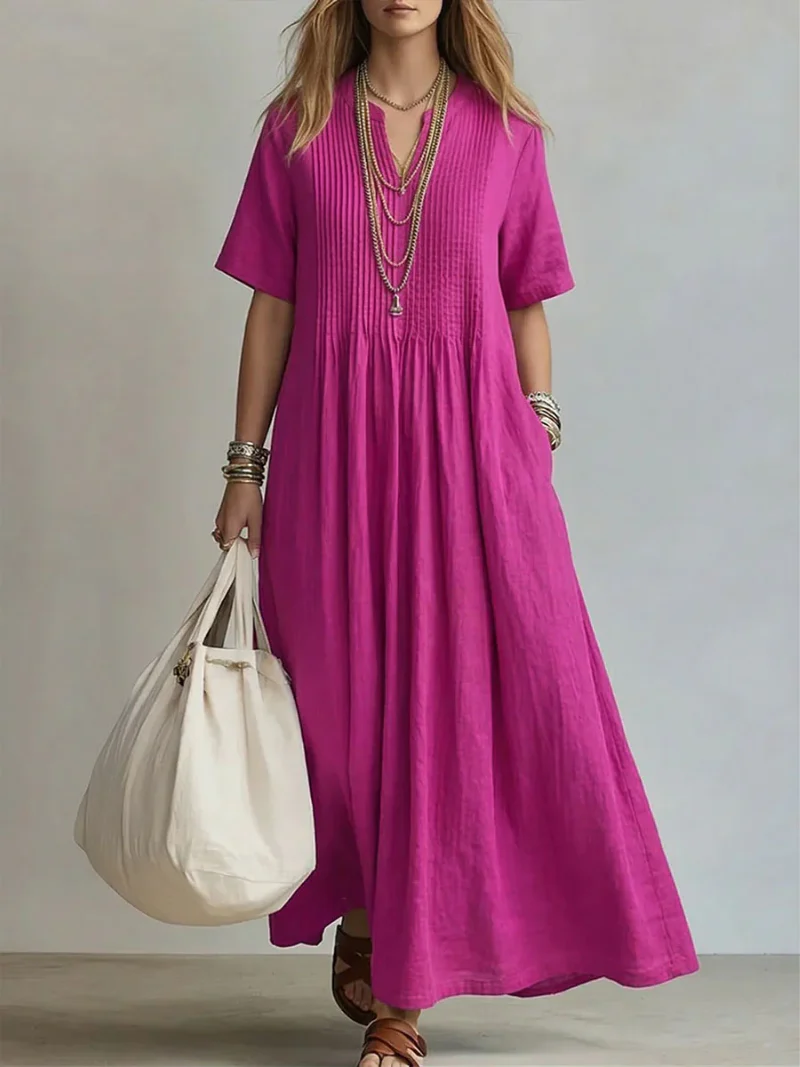 Betsaida - Elegante Abito Con Scollo a V e Maniche Corte