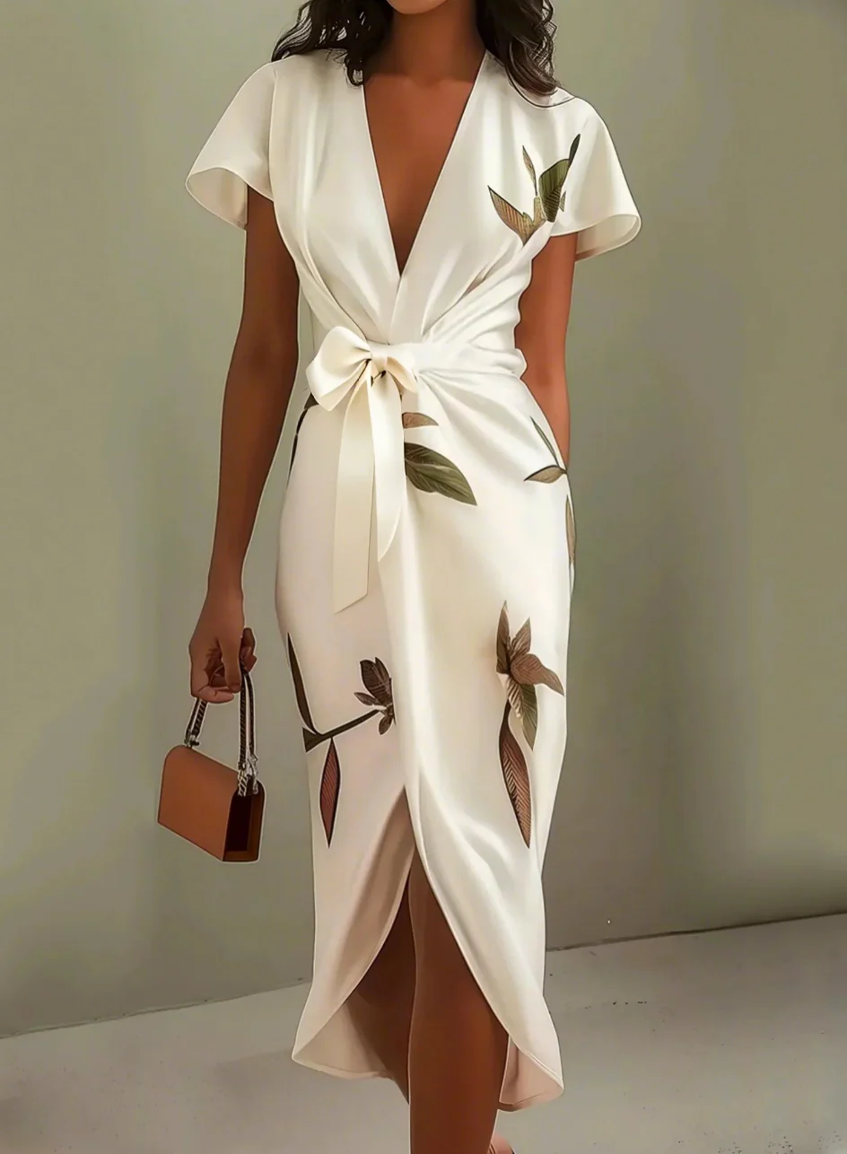 Beverly - Elegante Abito In Raso Bianco