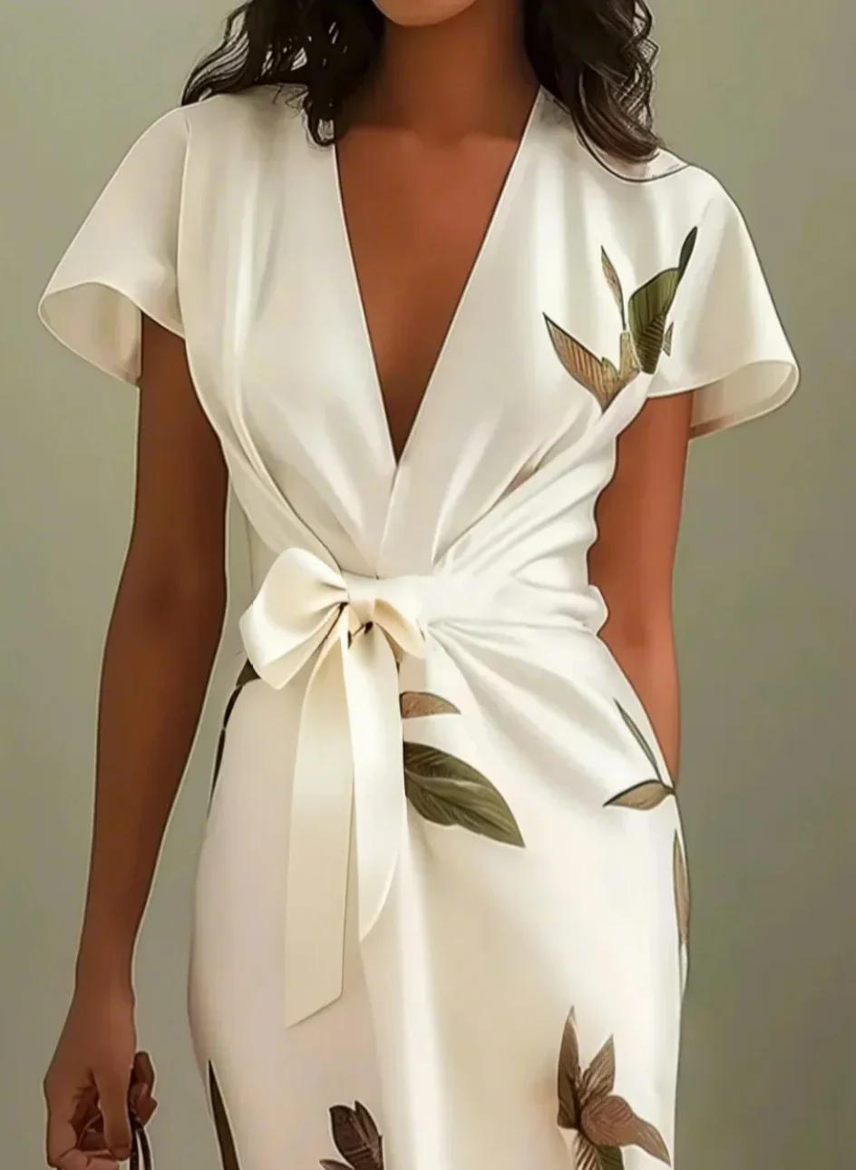 Beverly - Elegante Abito In Raso Bianco - Image 2