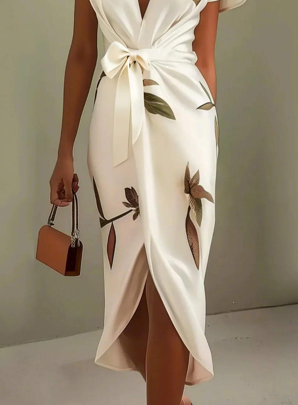 Beverly - Elegante Abito In Raso Bianco - Image 3