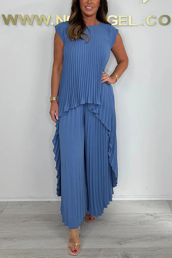 Blithe – Top Midi Plissettato e Pantaloni a Gamba Larga - Image 2