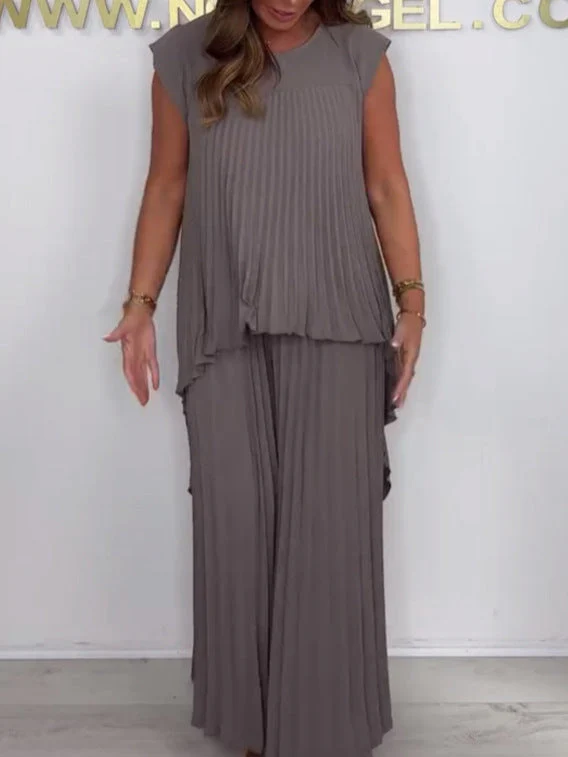 Blithe – Top Midi Plissettato e Pantaloni a Gamba Larga - Image 3