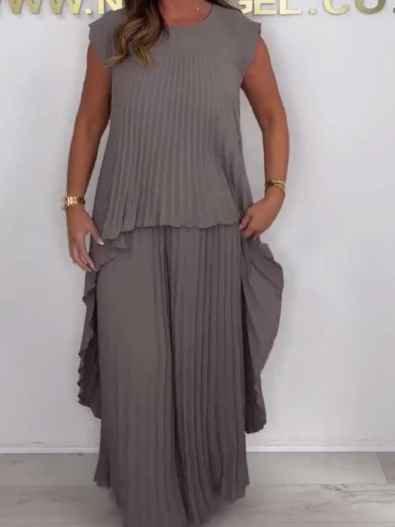 Blithe – Top Midi Plissettato e Pantaloni a Gamba Larga - Image 4