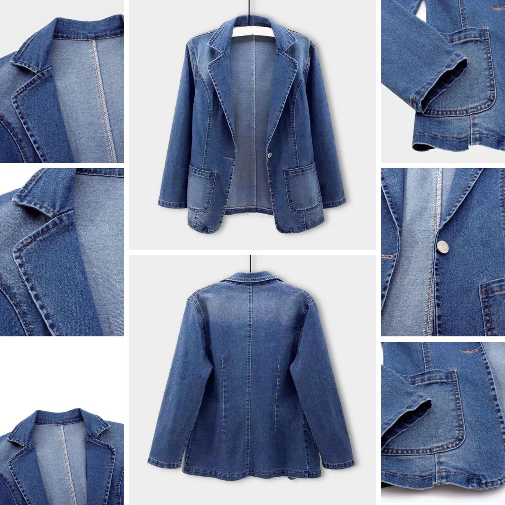 Bogumiła - Elegante Blazer in Denim - Image 9