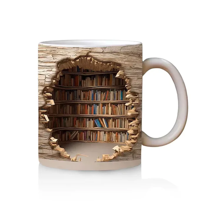 BookBrew - Tazza con Design 3D Della Biblioteca - Image 3