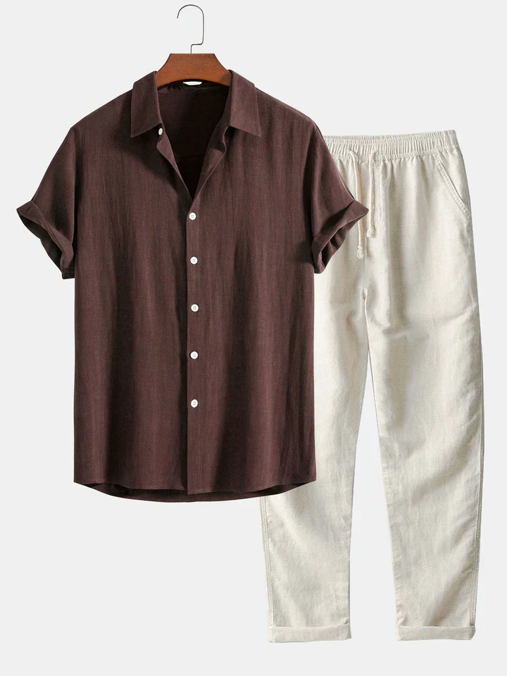 Booker - Camicia In Misto Lino Con Pantaloni Dritti - Image 2