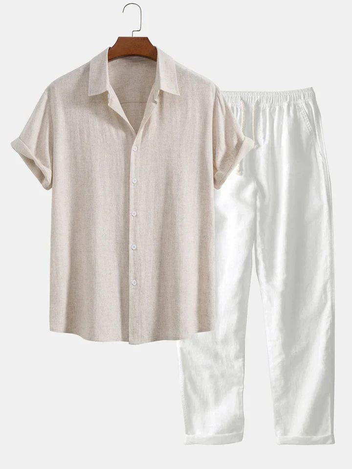Booker - Camicia In Misto Lino Con Pantaloni Dritti - Image 4