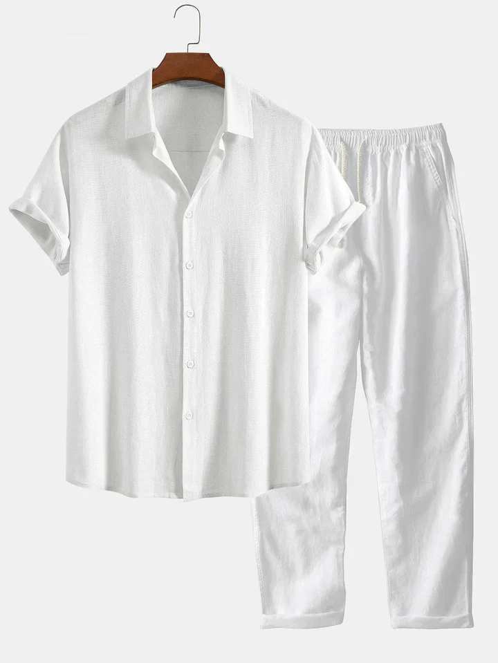 Booker - Camicia In Misto Lino Con Pantaloni Dritti - Image 5