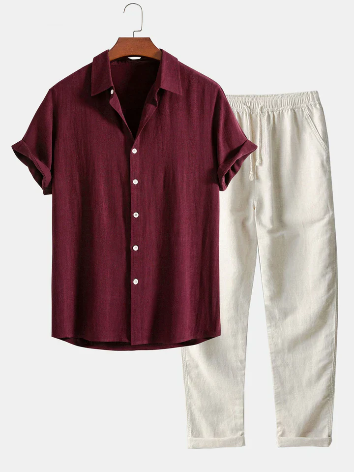 Booker - Camicia In Misto Lino Con Pantaloni Dritti - Image 7