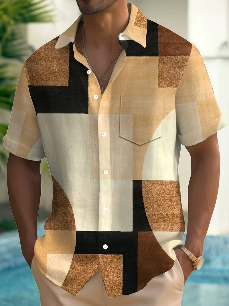 Boucher - Camicia a Maniche Corte Con Stampa Geometrica Vintage E Bottoni - Image 3