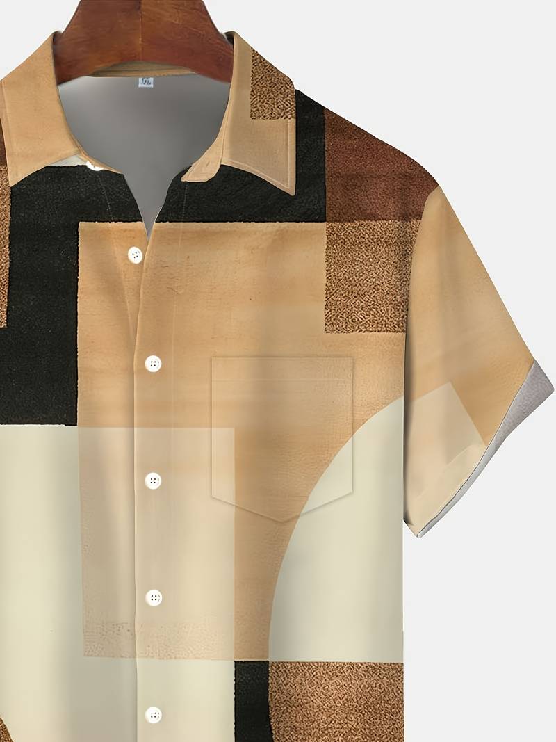 Boucher - Camicia a Maniche Corte Con Stampa Geometrica Vintage E Bottoni - Image 5