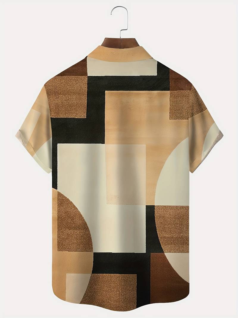 Boucher - Camicia a Maniche Corte Con Stampa Geometrica Vintage E Bottoni - Image 6