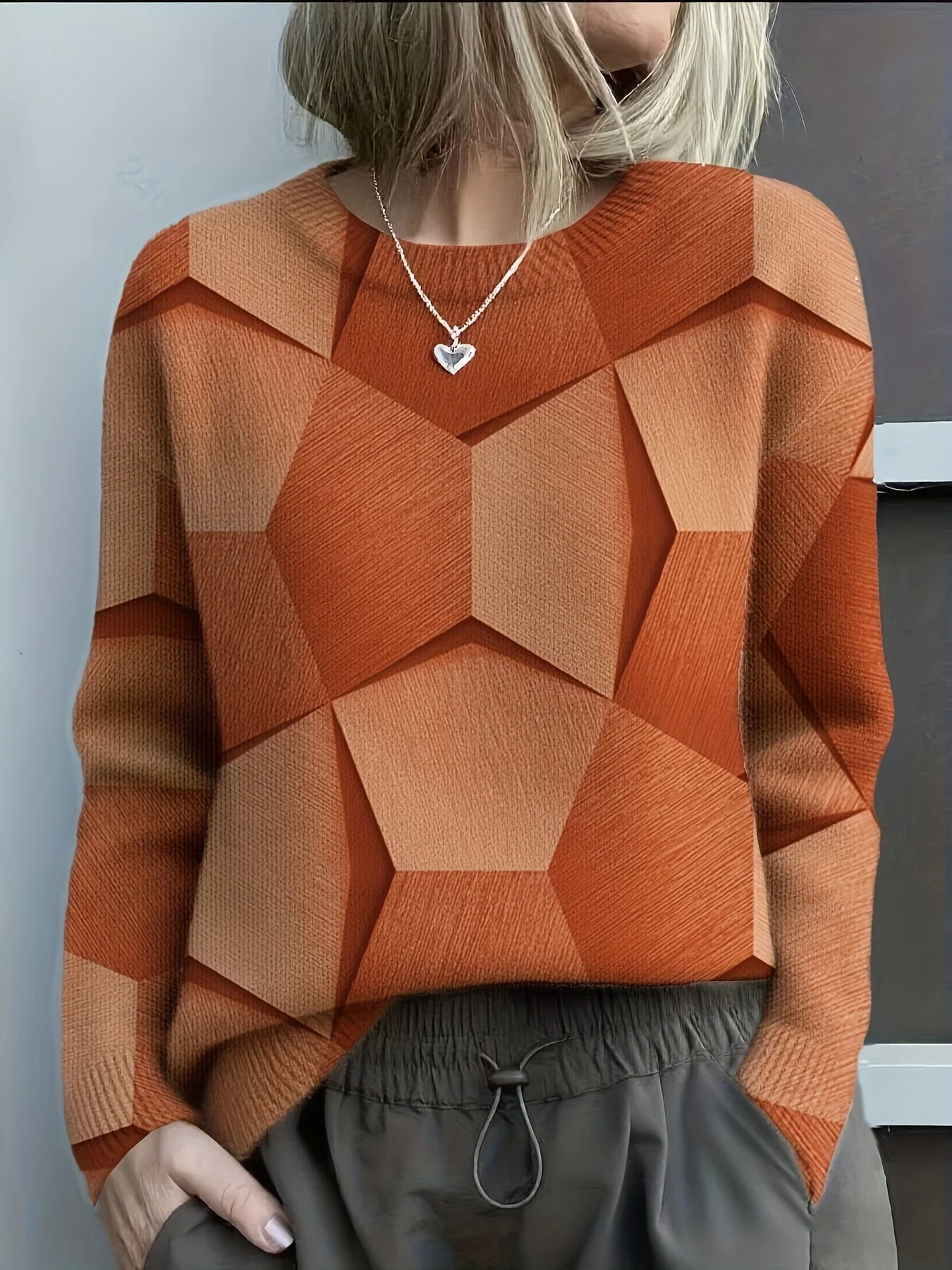 Bravina - Maglione Lavorato A Maglia Con Stampa Geometrica 3D