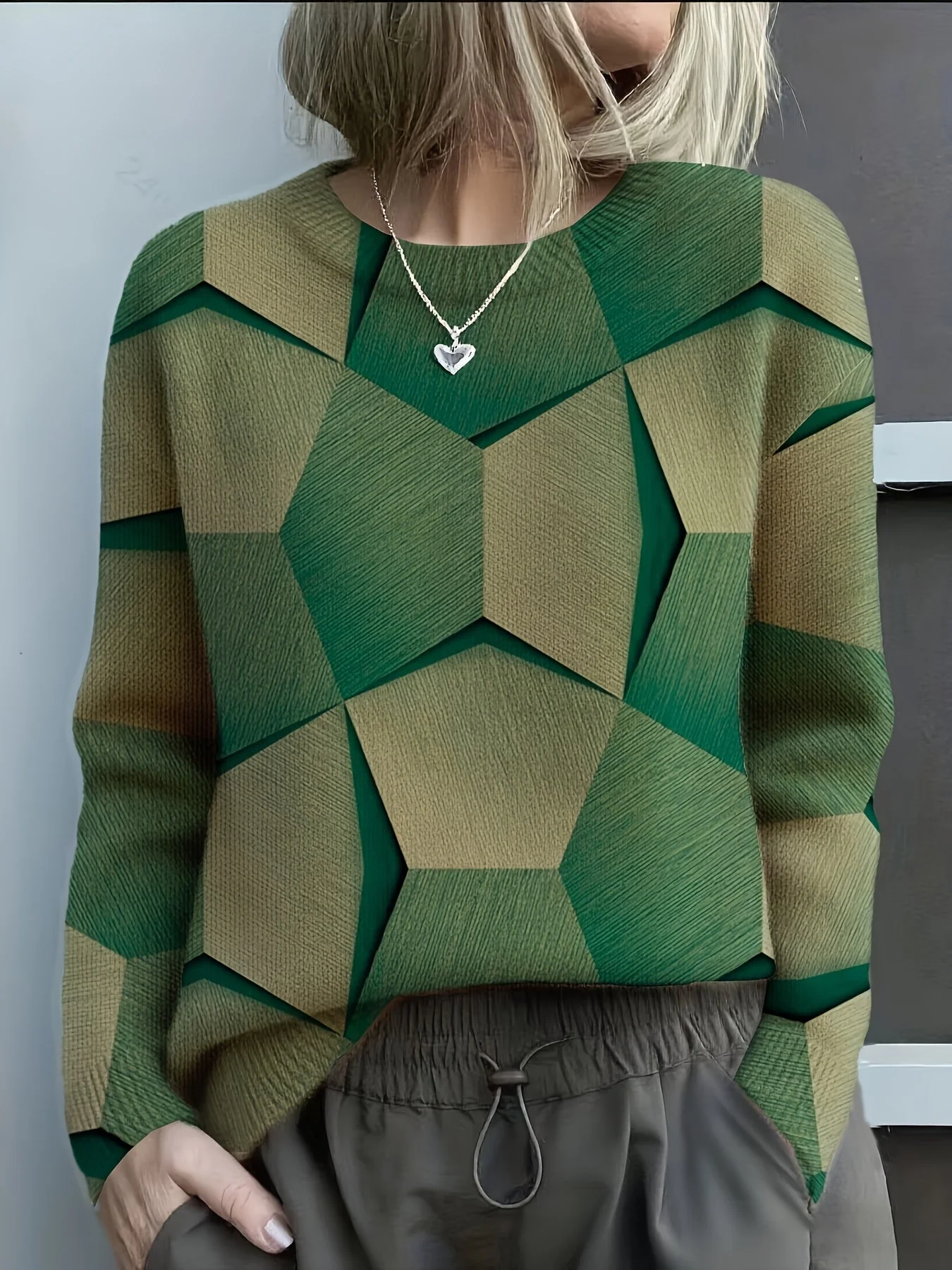 Bravina - Maglione Lavorato A Maglia Con Stampa Geometrica 3D - Image 2