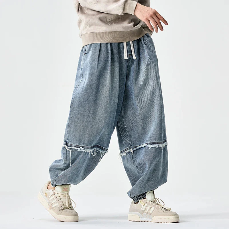 Brennan - Eleganti Pantaloni Da Jogging In Denim a Gamba Larga - Image 5