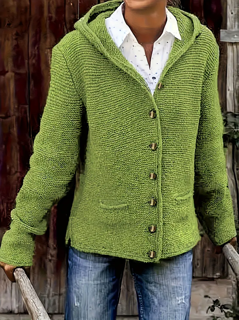 Bressan - Elegante Cardigan Con Cappuccio e Maniche Lunghe - Image 2