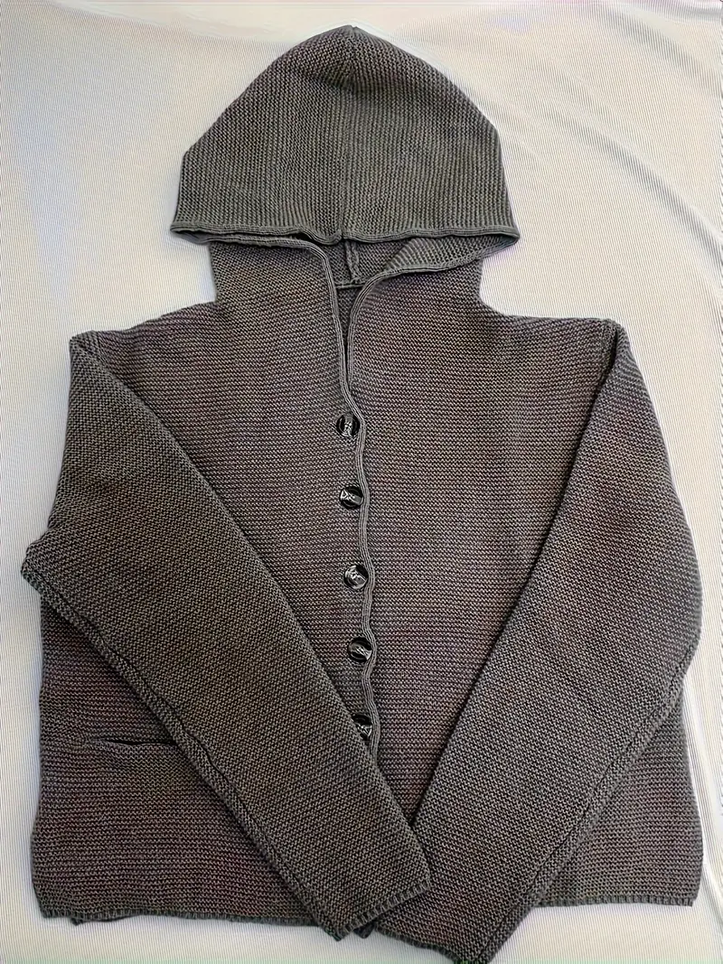 Bressan - Elegante Cardigan Con Cappuccio e Maniche Lunghe - Image 5