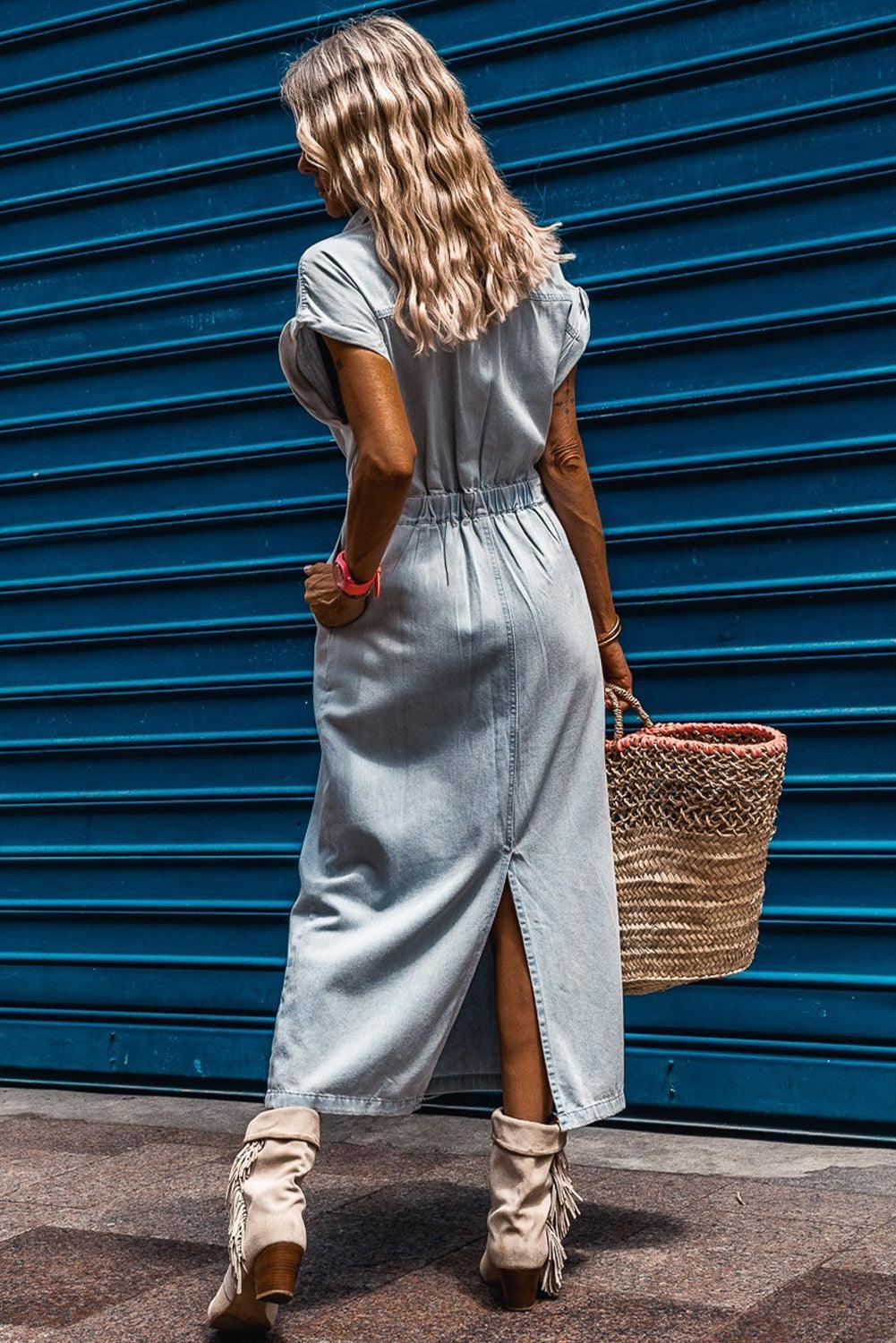 Brygida - Elegante Abito in Denim - Image 5