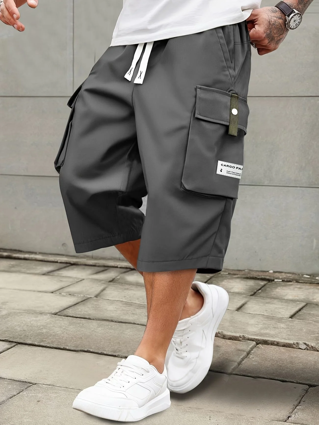 Burkus -  Pantaloncini Cargo Informale Con Tasche Multiplu - Image 4