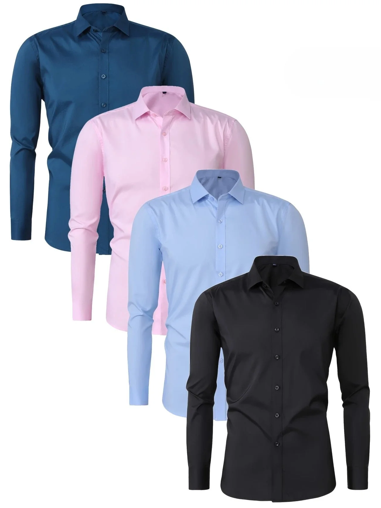 Byron - Elegante Camicia a Maniche Lunghe Con Bottoni - Image 42